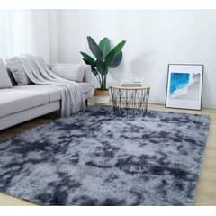 BJ HOGAR - Alfombra Peluda 200cm x 240cm Gris Oscuro Jaspeado