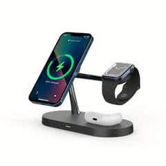 GENERICO - Estación De Carga Rapida 3 En 1 Para iPhone Magsafe Negro