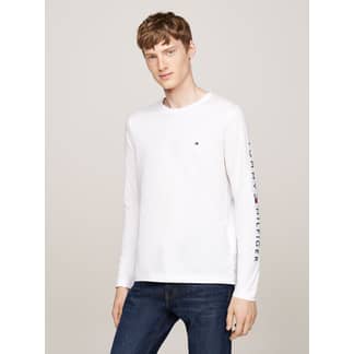 TOMMY HILFIGER - Polera Essential Flag Logo Blanco