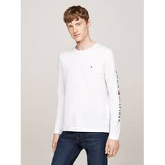TOMMY HILFIGER - Polera Essential Flag Logo Blanco