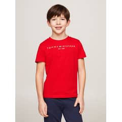 TOMMY HILFIGER - Polera Unisex Essential Logo C-Neck Rojo