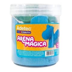 ADETEC - Arena Mágica 450 g + 6 Moldes Animalitos Color Azul