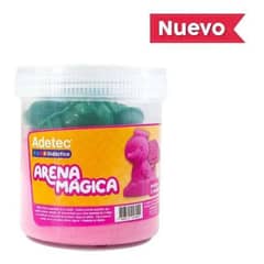 ADETEC - Arena Mágica 450 g + 6 Moldes Animalitos Color Rosado