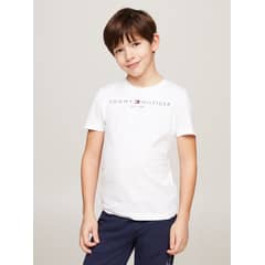 TOMMY HILFIGER - Polera De Niña Essential Logo C-Neck Blanco