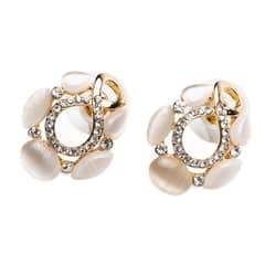 DDETALLES - Aros Mujer Pendientes Colgante Infinito Dorado Brillantes