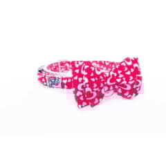 MIMADOGS - Collar Corbatín para Gatos Corazones Rojos Talla S
