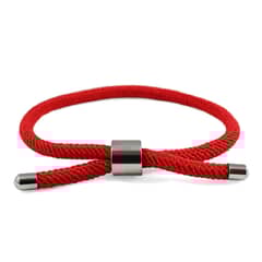 MILLAM - Pulsera Cordón Rojo Acero Ajustable