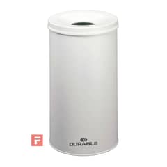 DURABLE - Papelero Metálico Redondo Safe Durable- Gris