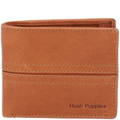 HUSH PUPPIES - Billetera Cuero Hombre Om Stitch Coin Café