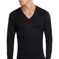 TAIS - Camiseta Cuello V Manga Larga Negro