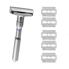 MAXCARE - Máquina de afeitar tradicional + 5 repuestos