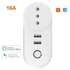 SMART LIFE - Enchufe Inteligente 16A Wifi 2 Puertos USB Amazon Alexa Y Google Home