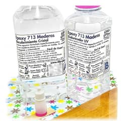 EASY EPOX - Resina Epoxica Para Maderas Transparente 1 Litro + 1 Color.