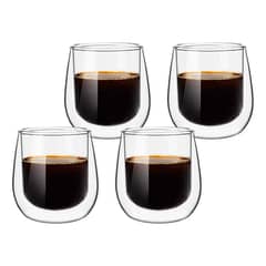 SIMPLIT - Set 4 Tazas Vidrio Doble Pared Expreso 80 ml