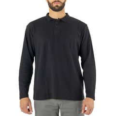 QUEBEC - Polera Pique Manga Larga Negro