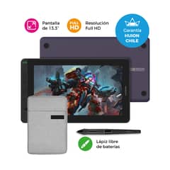HUION - Pantalla Gráfica Kamvas 13 Violeta (Purple) + Guante + Funda