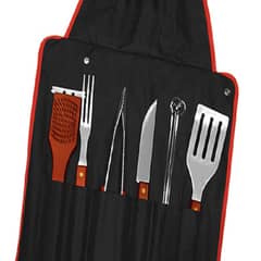 MONNO - SET DELANTAL BBQ CON 9 HERRAMIENTAS