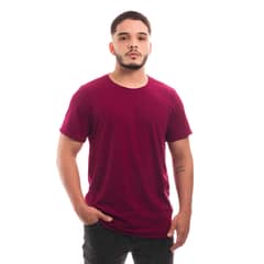 SIGEL - POLERA BASICA CUELLO REDONDO HOMBRE COLOR BURDEO
