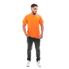 SIGEL - POLERA BASICA CUELLO REDONDO HOMBRE COLOR NARANJA
