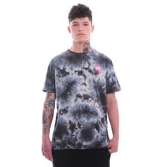 SPITFIRE - Polera de manga corta tye dye negro bighead emblem street culture season