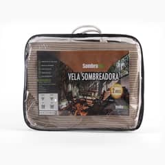 SOMBRATEC - Vela sombreadora triangular, 5x5x7m, color café-beige