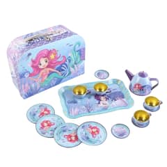SPACEZAT - Juego Te Infantil Sirenita Metálico con Accesorios