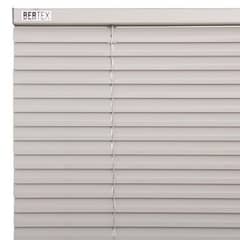 BERTEX - Persiana de aluminio Gris 150cm ancho x 140cm alto Láminas 25mm