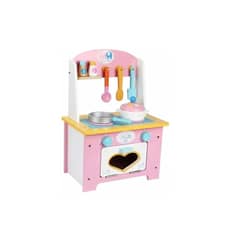 GENERICO - Cocina De Madera Rosada Niña Montessori Corazón juego
