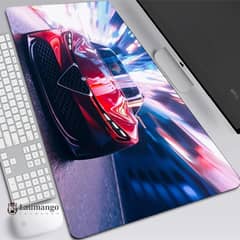 DEFF - Mouse Pad Gamer Auto Rojo