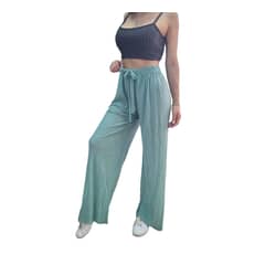 AGW - Pack 3 Pantalones Delgados Mujer Plisado Brillantes Surtidos.