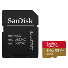 SANDISK - Micro Sd 64gb Extreme A2 4k 190MS mas adaptador