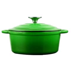 IMAHE - OLLA HIERRO FUNDIDO REDONDA VERDE 24x12 cm