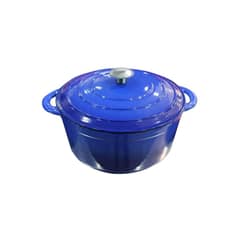 IMAHE - OLLA HIERRO FUNDIDO REDONDA AZUL 36x29x12.5 cm