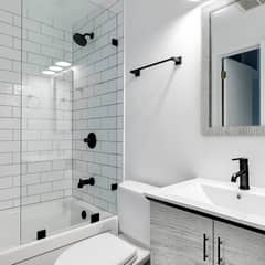 DELL ORTO - Shower door vidrio templado 80x150 herraje negro