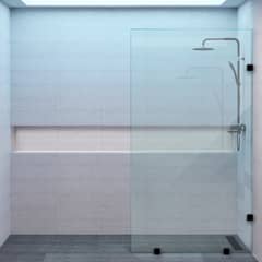 DELL ORTO - Shower door vidrio templado 90x190 herraje negro