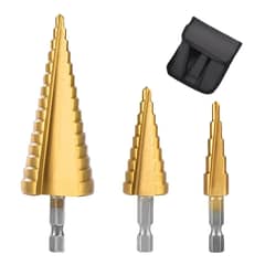 AIZO - Set 3 Broca Conica Escalonada 4 A 32mm Paso A Paso