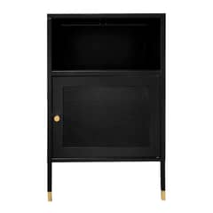 MOBITAT - Velador Puertas de Malla Metálica color Negro