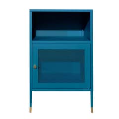 MOBITAT - Velador Puertas de Malla Metálica color Petróleo