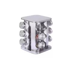 UNIVERSAL - Especiero 12 Frascos De Vidrio Base Metalica