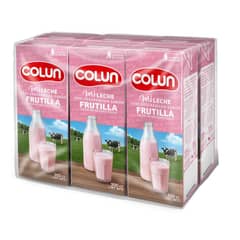 COLUN - Leche Semi descremada Frutilla 6 Unid 200 Ml