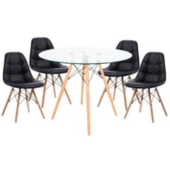 BRITBOX - Comedor Vidrio 80 - 4 Sillas Buckle