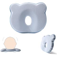 AIZO - Cojín Cabeza Plana Bebé Espuma de memoria azul muebles de dormitorio