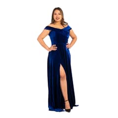 GENERICO - VESTIDO LARGO DE TERCIPELO IDEAL PARA FIESTA GALA MATRIMONIO