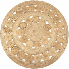 DECOGREEN - ALFOMBRA YUTE REDONDA 122CM DELHI