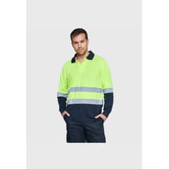 JAYSON - Polera Dry Fit Bicolor Cuello Camisero AV Manga Larga