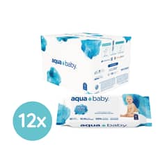 AQUA BABY - Caja 12 Toallitas Húmedas 60 Unidades