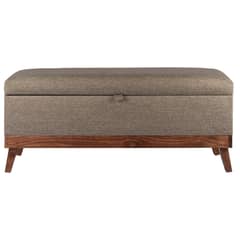 GENERICO - Banqueta con Baúl Incy Gris Beige Omega 120x40x50 cm Máxima Design