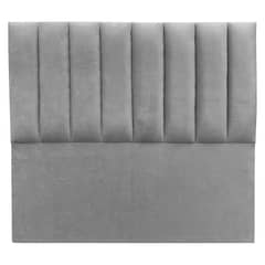 VINTAGE MOBEL - Respaldo de cama full size Tubular Felpa Gris Claro