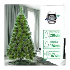 BIGBAMSPACE - Arbol de Navidad 210 cm Nevado Blanco Premium Nieve