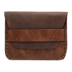 MILLAM - Tarjetero Monedero de Cuero Natural Texturado Marrón Unisex